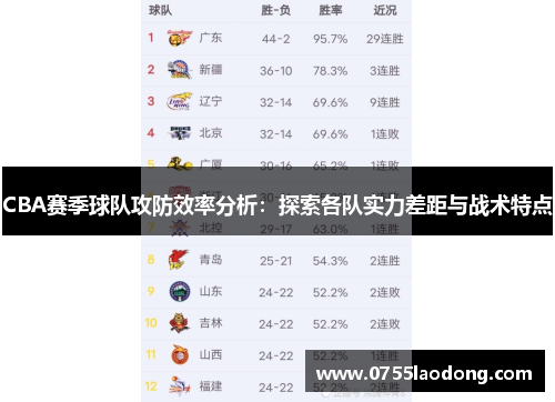 CBA赛季球队攻防效率分析：探索各队实力差距与战术特点
